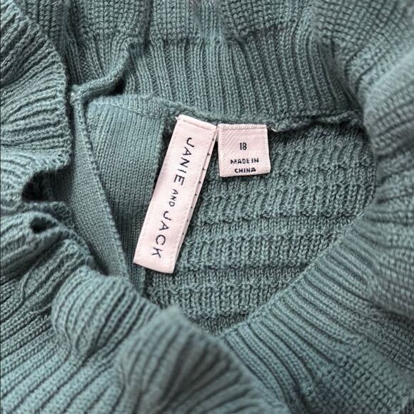 Janie and Jack Sleeveless Ruffle Sweater in Teal Size 18 - Picture 5 of 6